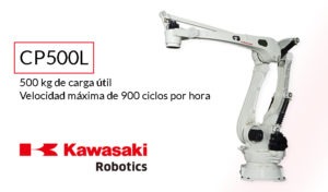 Robot Kawasaki CP500L robot paletizado más potente de su clase.